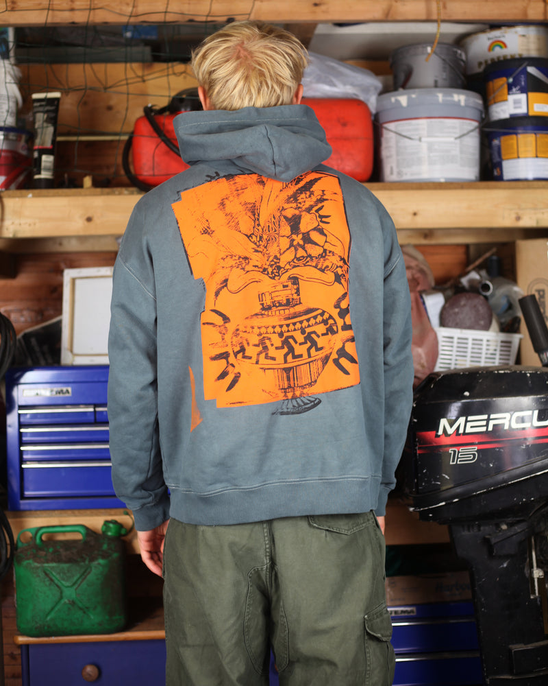 Dusty Blue Hoodie With Print Error