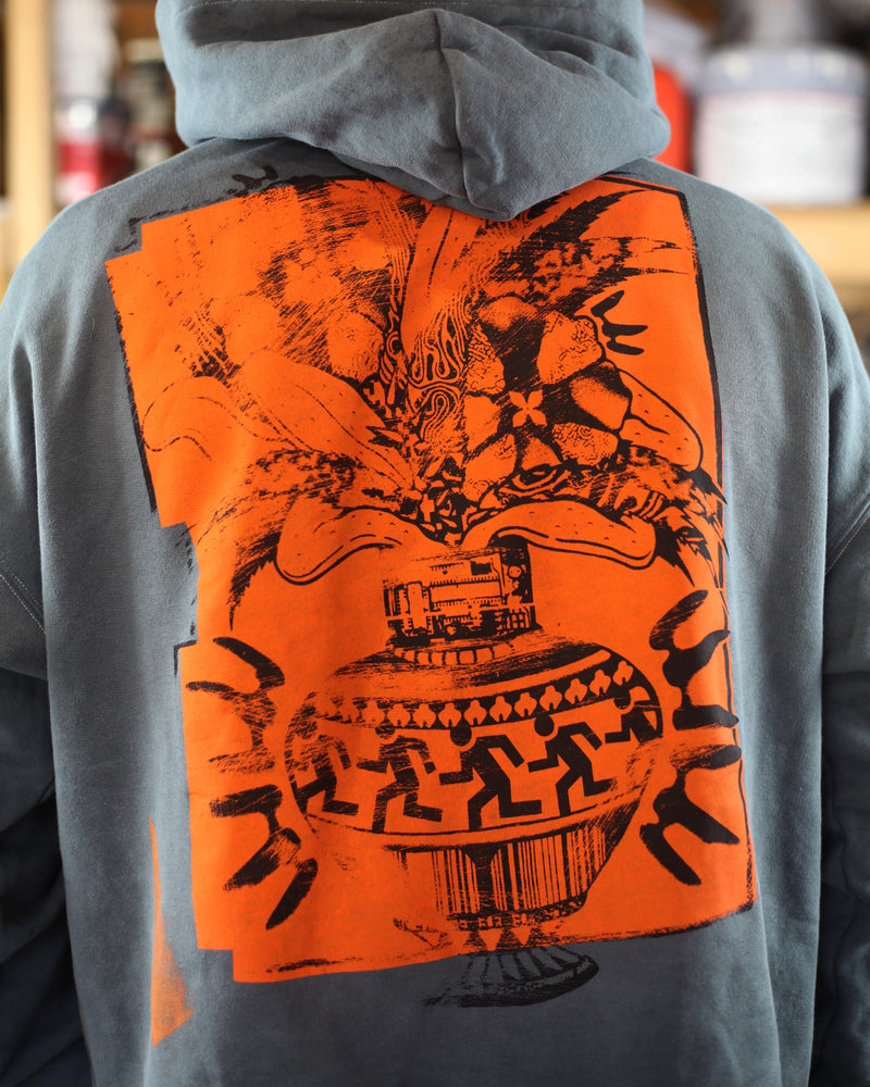 Dusty Blue Hoodie With Print Error