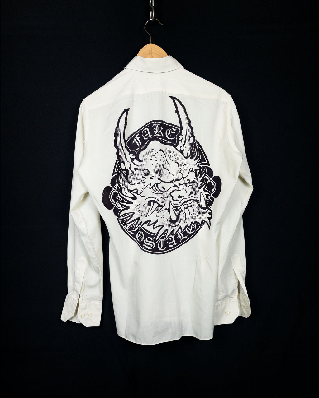 UPCYCLED VINTAGE BUTTON-UP WITH ONI PRINT