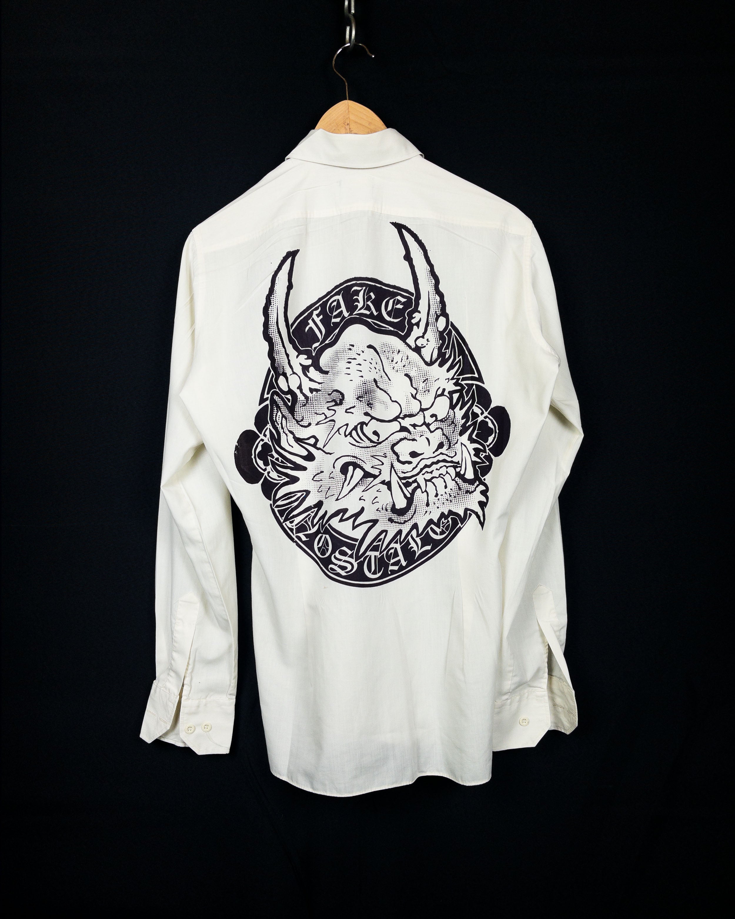 UPCYCLED VINTAGE BUTTON-UP WITH ONI PRINT