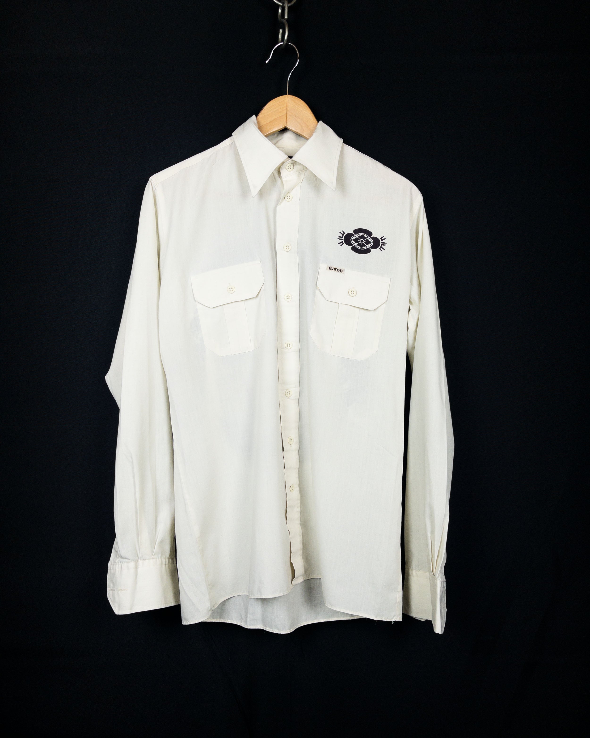 UPCYCLED VINTAGE BUTTON-UP WITH ONI PRINT